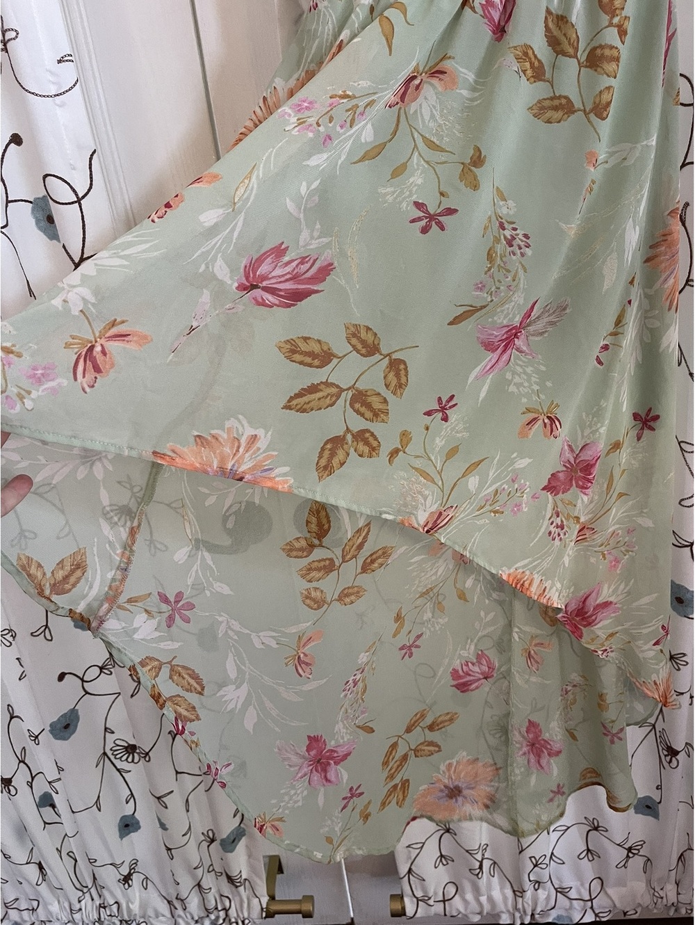Lily Rose | S | Mint Floral Smocked Maxi Dress - Picture 7 of 9